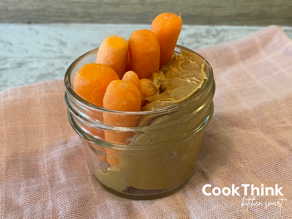 Carrots and Peanut Butter in a jar