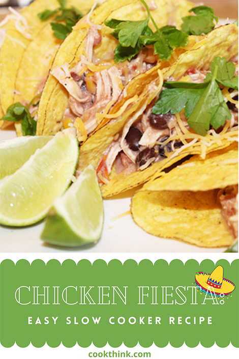 Chicken Fiesta Easy Slow Cooker Recipe Pinterest Image