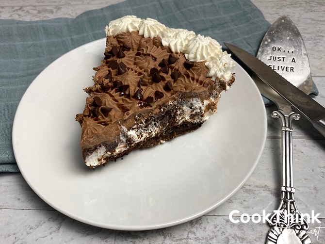 Slice of chocolate cream pie