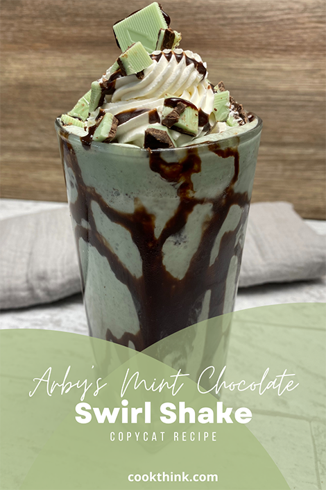 Arby's Mint Chocolate Swirl Shake Pinterest Image