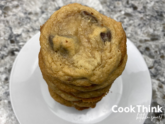 McDonalds Chocolate Chip Cookie tower top down