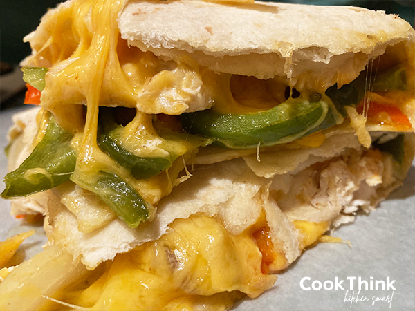 chicken fajita crunchwrap recipe sliced