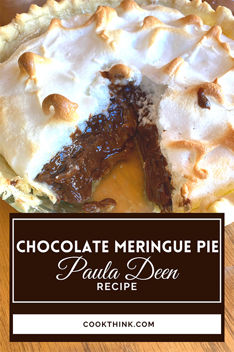 chocolate meringue pie Paula Deen pinterest image