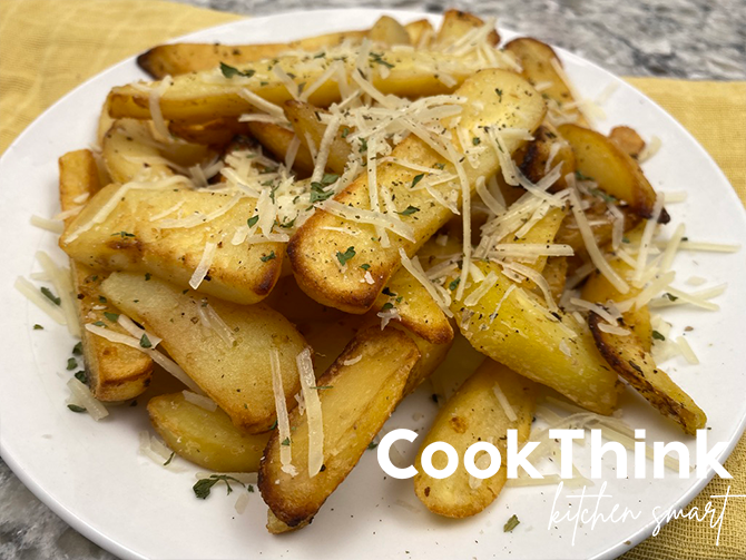 Red Robin Garlic Parmesan Fries Recipe close with napkin