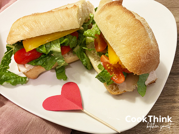 valentine deli sandwich with heart toothpick