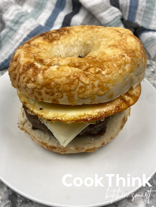 Sausage Egg Cheese Bagel top down