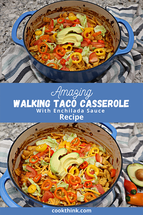Walking Taco Casserole With Enchelada Sauce pinterest image