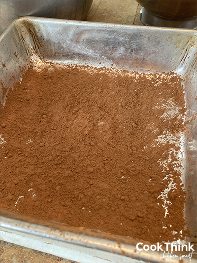 new york times tiramisu cocoa dusting in pan