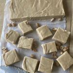 peanut butter fudge with knife