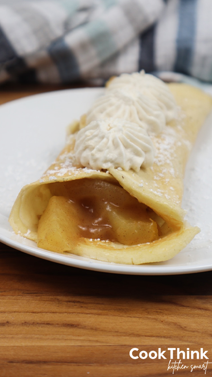 How To Make Crepes With Pancake Mix side view apple