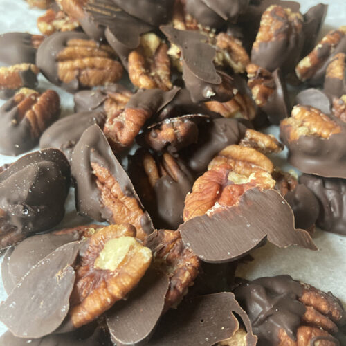 dark chocolate covered pecans