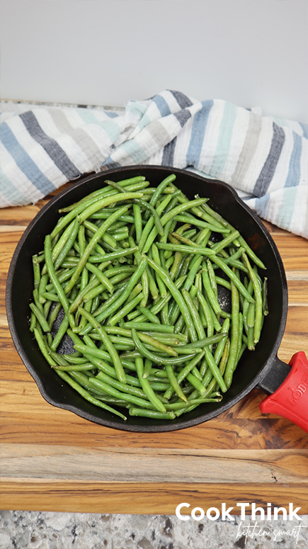 smoked green beans top down on wood