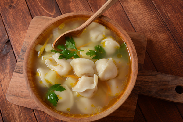 foods that start with x, Soup with pelmeni (russian dumplings). Soup with meat dumplings,