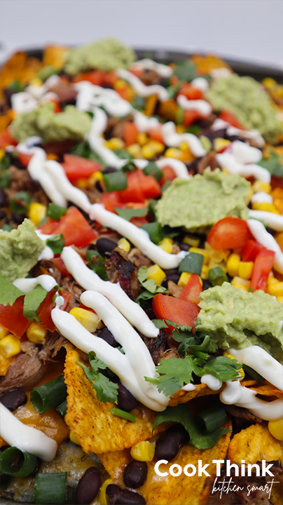 Doritos nachos close up at the bottom of pan