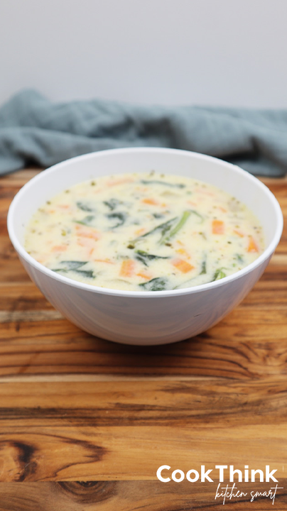 Chicken Florentine Soup from the side