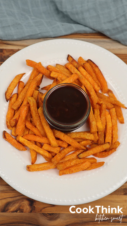 frozen sweet potato fries in air fryer top down