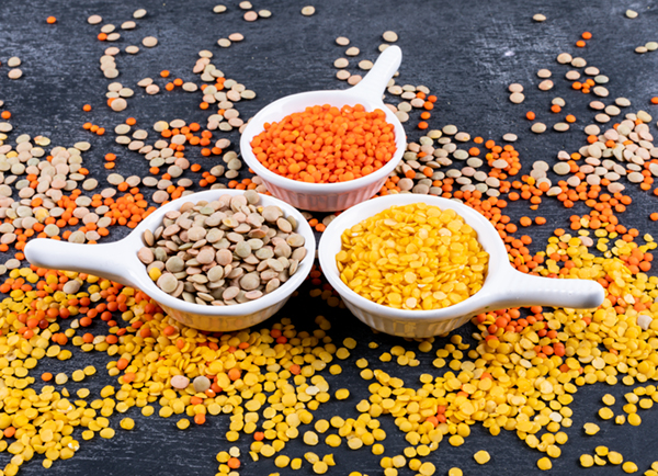 lentils of various colors