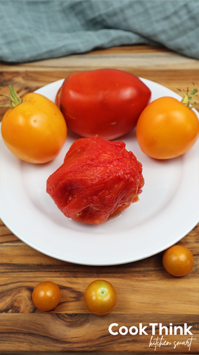 peeled tomato with others