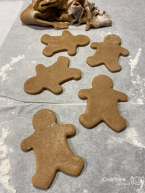 cutout cookies with extra dough removed