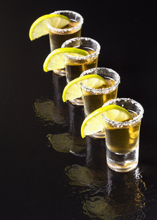 shot glasses with lemon