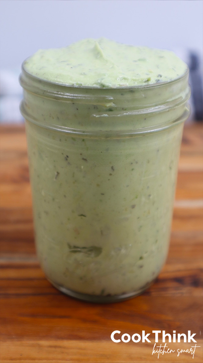 Avocado Cream Sauce from the side