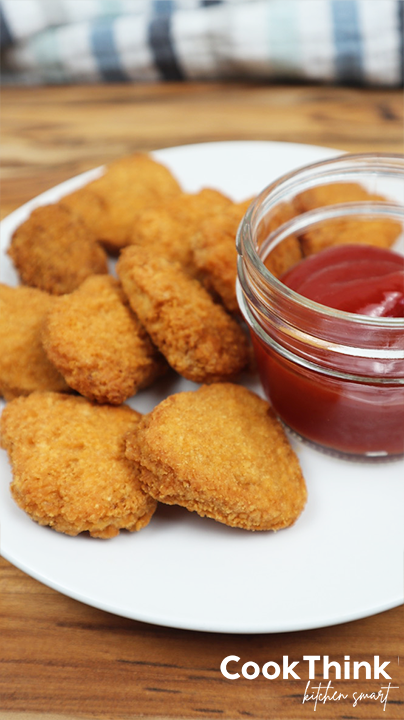 Chicken Nuggets close up with ketchup