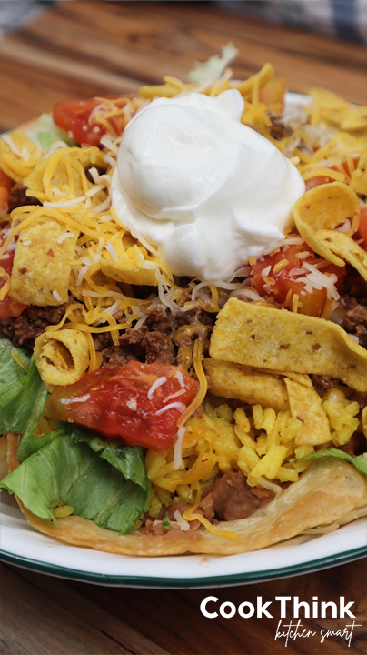 Taco Bell Fiesta Taco Salad close up from the side