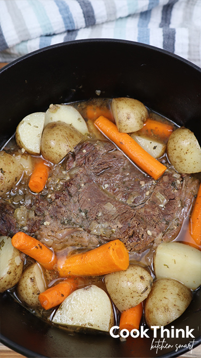pot roast with seasoning close up