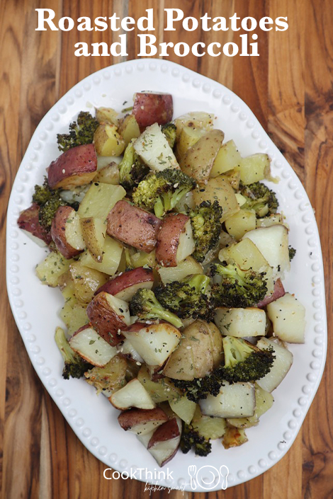 Roasted Potatoes and Broccoli pinterest image
