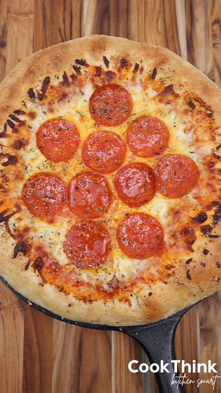 Pepperoni stuffed crust pizza