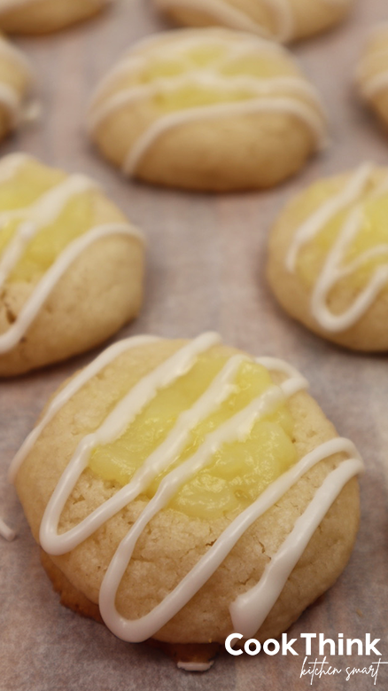 lemon curd cookie with icing drizzle
