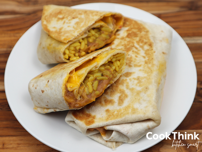 Cheesy Bean and Rice Burrito (Taco Bell Copycat) CookThink