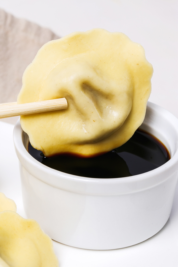 dumplings with soy sauce