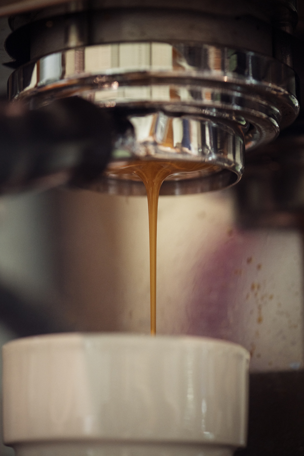 making espresso drink