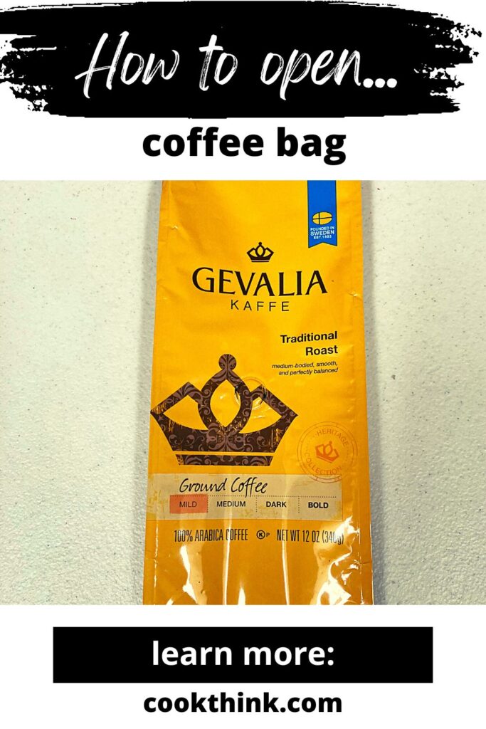 how to open coffee bag pinterest pin