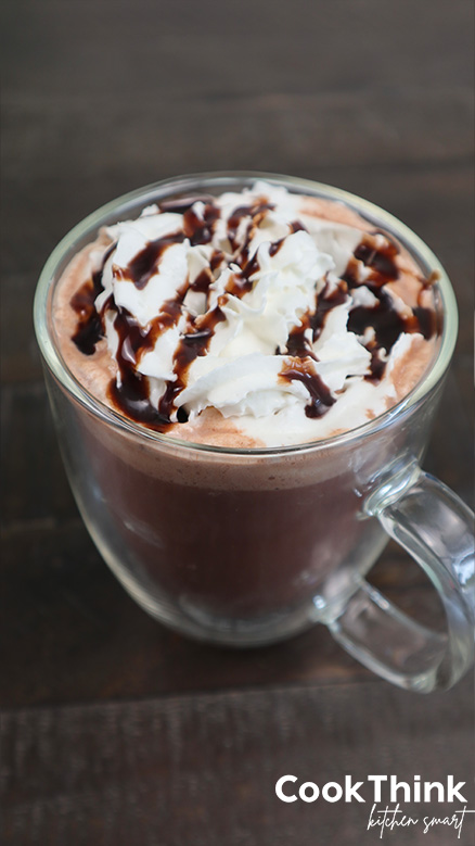 hot chocolate topped with whip