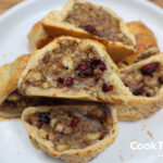 sausage rolls with stuffing and cranberries