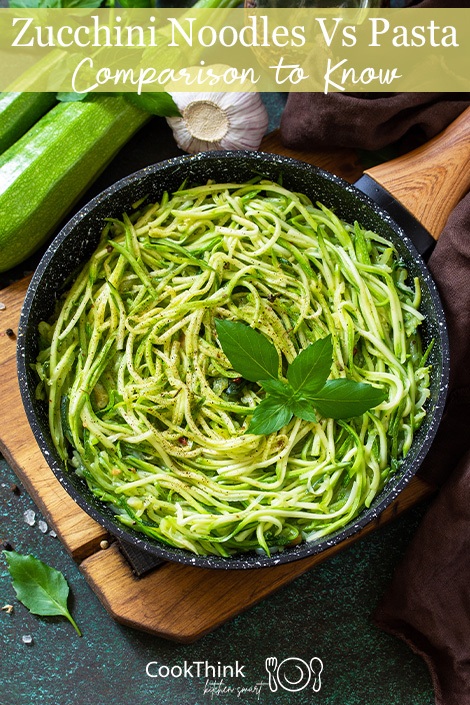 zucchini noodles vs pasta Pinterest image