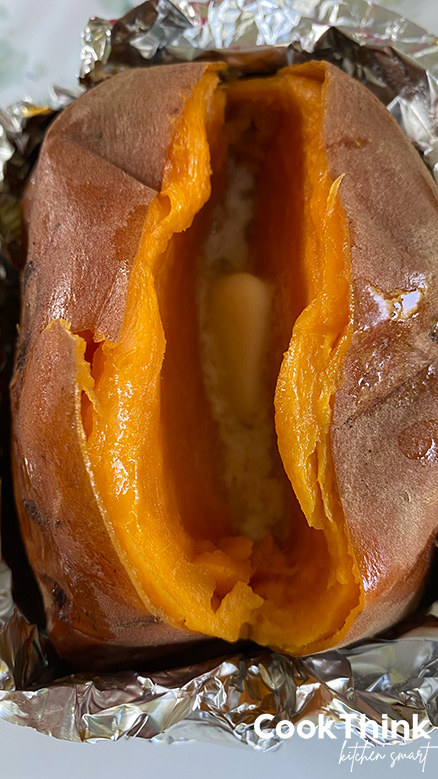 baked sweet potato in foil