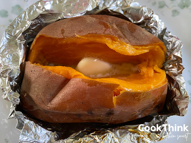 sweet potato baked in aluminum foil