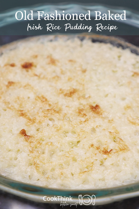 Baked Irish Rice Pudding Recipe Pinterest Pin
